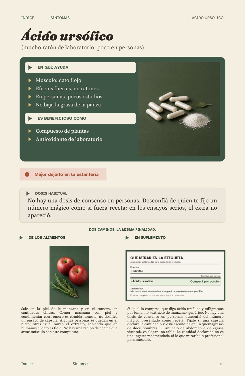 Ficha interior con la misma estructura en cada suplemento