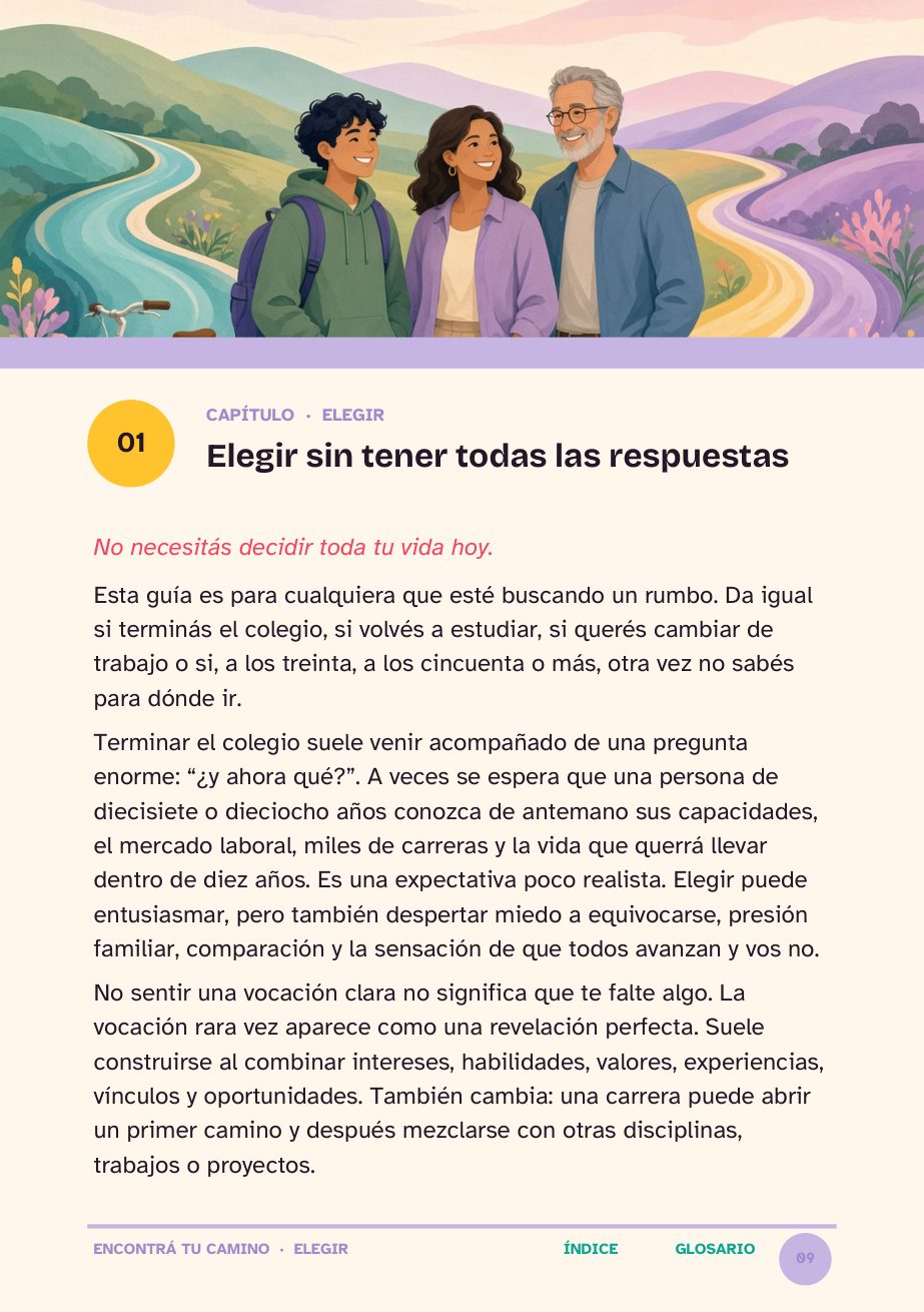 Apertura del capítulo Elegir sin tener todas las respuestas